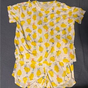 Old Navy Yellow Duck Print Women’s Easter Pajama Set